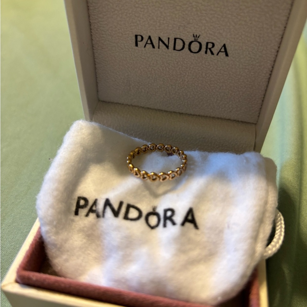 Pandora 18k Gold Heart promise wedding Ring